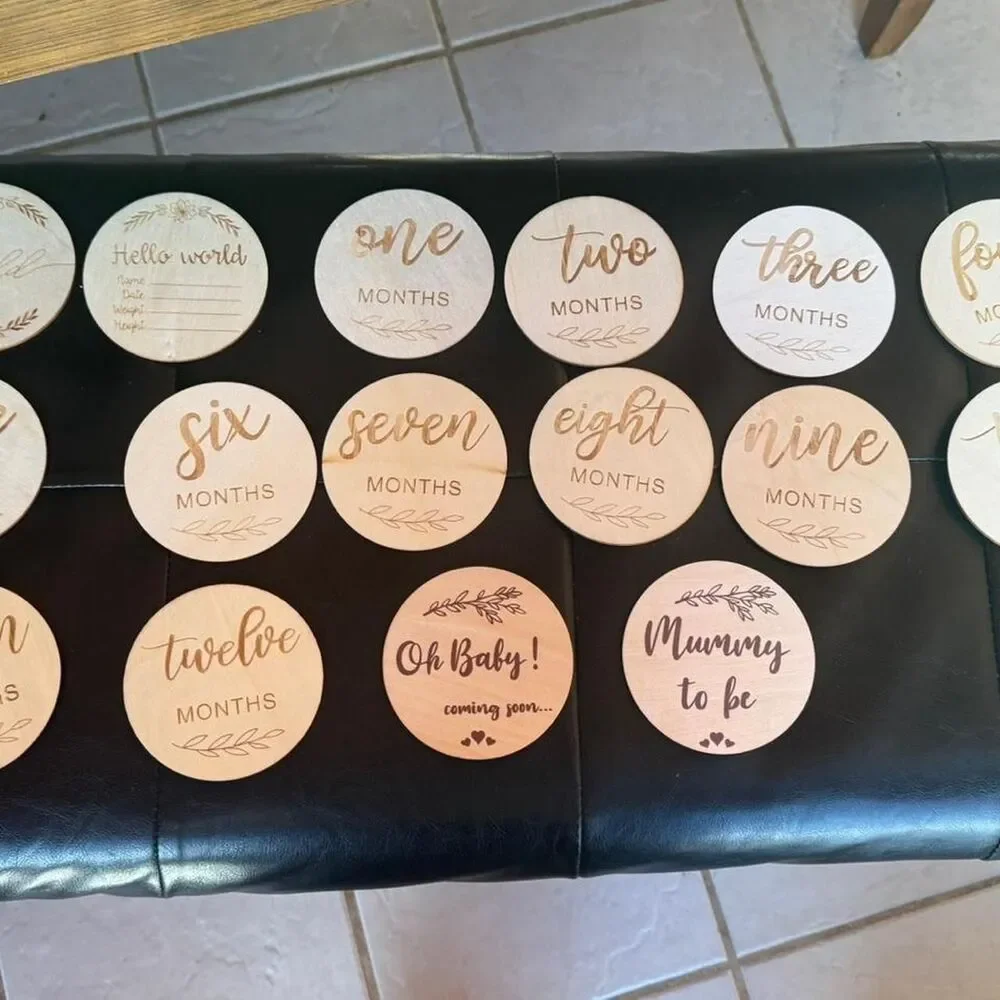 Baby milestone wooden circles